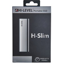 Hı-Level H-Slım 256GB Speed Up To 530MB/S USB 3.2 Gen 2 Type-C Portable SSD HLV-HSLIM/256