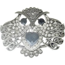 Hd Marketim Otantik Swarovski Taşlı Baykuş Kelepçe Metal Bileklik 5512