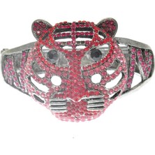 Hd Marketim Otantik Swarovski Taşlı Kaplan Kelepçe Metal Bileklik 5520