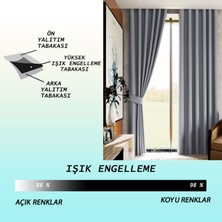 Lüks House Yeşil 100 x 250 cm Düz Dikim Karartma Blackout Fon Perde