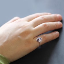 Tesbihane Zirkon Taşlı Helezon Tasarım Rose 925 Ayar Gümüş Kadın Yüzük