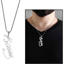 DAVİD BLACK Atatürk İmzalı Lazer Kesim 925 Ayar Gümüş Kolye