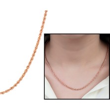 Gümüş Hediye Al 925 Ayar Gümüş Burma Halat Kadın Zincir Kolye