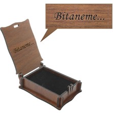 Gül Endam Özel Mesaj Yazılı Kahverengi Ahşap Hediye Kolye-Küpe Kutusu (M-4)