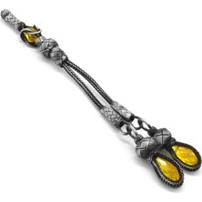 Gül Endam Sarı Zirkon Taşlı 2li 1000 Ayar Gümüş Kazaz Püskül