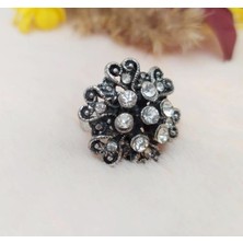 Hd Marketim Otantik Kalp Tasarım Kadın Yüzük Swaroski Taşlı Yüzük Ayarlanabilir Ölçü