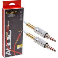 Powermaster PM-3834 3.5 mm Erkek/erkek Metal Başlıklı Stereo Aux Kablo 1 Metre
