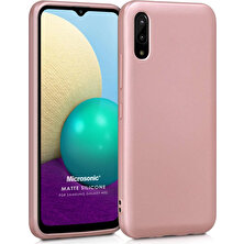 Microsonic Matte Silicone Samsung Galaxy A02 Kılıf Rose Gold