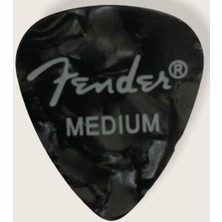 Fender Premium 351 Shape Celluloid Picks Black Moto Medium Pena - 1 Adet 