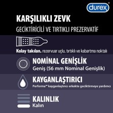 Durex Karşılıklı Zevk 20'li Geciktiricili ve Tırtıklı Prezervatif + Durex Intense Delight Bullet Titreşimli Vibratör