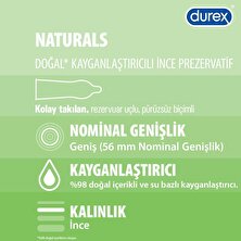 Durex Naturals 40'lı Doğal Kayganlaştırıcılı İnce Prezervatif