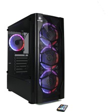 Performax Inferno Tempered Cam RGB 650W 80+Bronze Midi Tower Bilgisayar Kasası Siyah