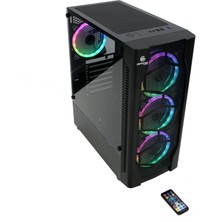 Performax Inferno Tempered Cam RGB 650W 80+Bronze Midi Tower Bilgisayar Kasası Siyah