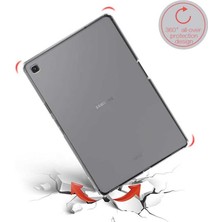 Nezih Case Samsung T720 Tab S5E Süper Silikon Kılıf (Ultra Slim) + Nano Ekran Koruyucu Şeffaf