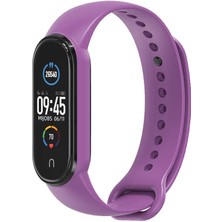 Nezih Case Xiaomi Mi Band 5 Uyumlu Klasik Silikon Kordon Mor