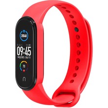 Nezih Case Xiaomi Mi Band 5 Uyumlu Klasik Silikon Kordon Kırmızı
