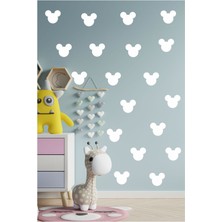 Msticker Beyaz Mickey  Çocuk Odası Duvar Sticker