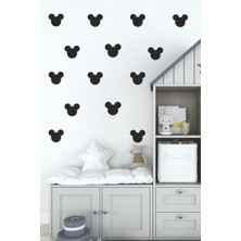 Msticker Siyah Mickey  Çocuk Odası Duvar Sticker