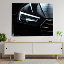 Deko Gonya Yakın Çekim Ön Far Görünüş Audi Araba Dekoratif Kanvas Tablo