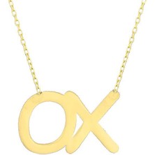 Prenses Pırlanta Kadın 14 Ayar Altın Mini Ox Kolye