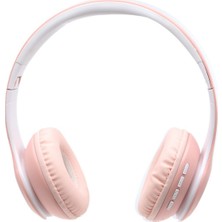 BLUPPLE Bluetooth Mikrofonlu Kablosuz Stereo Kulak Üstü Kulaklık Pembe Genç Çocuk