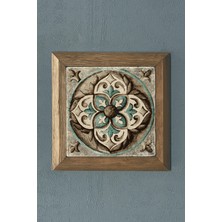 Oscar Stone Masif Çerçeveli Desen (Tile) Doğaltaş Tablo Pano Oscar Stone Decor 28X28 cm