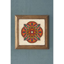 Oscar Stone Mandala-Masif Çerçeveli Taş Tablo-Wall Decor- Oscar Stone Decor 28X28 cm