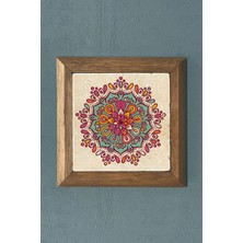 Oscar Stone Mandala -Masif Çerçeveli Taş Tablo-Wall Decor- Oscar Stone Decor 28X28 cm