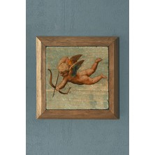 Oscar Stone Aşk Meleği-Masif Çerçeveli  Taş Tablo-Wall Decor- Oscar Stone Decor 28X28 cm