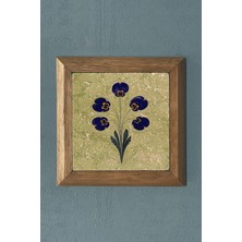 Oscar Stone Ebruli Desen-Masif Çerçeveli  Taş Tablo-Wall Decor- Oscar Stone Decor 28X28 cm
