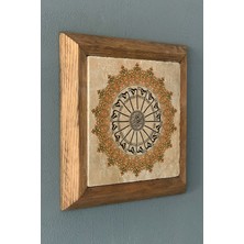 Oscar Stone Hat Sanatı-Masif Çerçeveli  Taş Tablo-Wall Decor- Oscar Stone Decor 28X28 cm