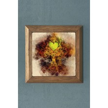 Oscar Stone Masif Çerçeveli  Taş Tablo-Wall Decor- Oscar Stone Decor 28X28 cm