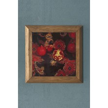 Oscar Stone Nar Temalı Ahşap Çerçeveli  Taş Tablo-Wall Decor- Oscar Stone Decor 28X28 cm