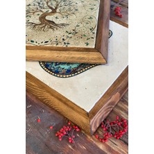 Oscar Stone Masif Çerçeveli  Bereket Sembolü Nar Tablo- Oscar Stone Decor 28X28 cm