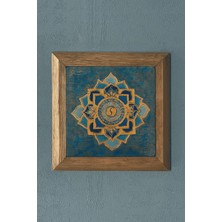 Oscar Stone Masif Çerçeveli  Sri Yantra  Taş Tablo  Oscar Stone Decor 28X28 cm