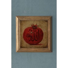 Oscar Stone Masif Çerçeveli Nar (Bereket) Doğaltaş Tablo  Oscar Stone Decor 28X28 cm