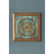 Oscar Stone Masif Çerçeveli   Taş Tablo- Duvar Dekoru- Oscar Stone Decor 28X28 Cm-Wall Decor