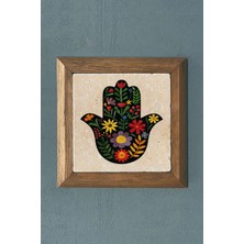 Oscar Stone Masif Çerçeveli   Taş Tablo- Duvar Dekoru- Oscar Stone Decor 28X28 Cm-Wall Decor