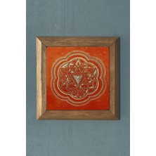Oscar Stone Masif Çerçeveli   Taş Tablo- Duvar Dekoru- Oscar Stone Decor 28X28 Cm-Wall Decor