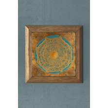 Oscar Stone Masif Çerçeveli   Yaşam Çiçeği Taş Tablo- Duvar Dekoru- Oscar Stone Decor 28X28 Cm-Wall Decor