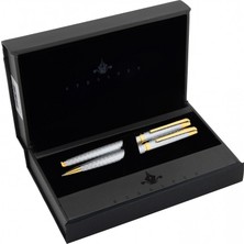Steelpen Carens Dolma & Tükenmez Kalem Seti Parlak Krom Altın 269DT