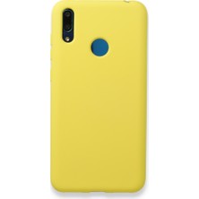 Nevarium Huawei Y7 2019 Kılıf Silikon Içi Kadife Nano - Sarı