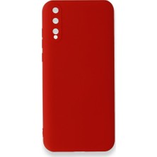 Nevarium Huawei Y8P Kılıf Silikon Içi Kadife Nano - Koyu Kırmızı