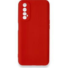 Nevarium Realme 7 Kılıf Silikon Içi Kadife Nano - Kırmızı