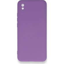 Nevarium Xiaomi Redmi 9A Kılıf Silikon Içi Kadife Nano - Mor