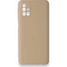 Nevarium Samsung Galaxy M31S Kılıf Silikon Içi Kadife Nano - Bej