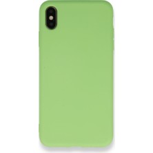 Nevarium Apple iPhone Xs Kılıf Silikon Içi Kadife Nano - Açık Yeşil