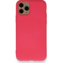 Dtech  Apple iPhone 11 Pro Kılıf Silikon Içi Kadife Nano - Koyu Pembe