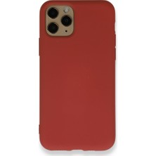 Nevarium Apple iPhone 11 Pro Kılıf Silikon Içi Kadife Nano - Koyu Kırmızı