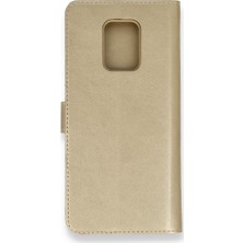 Nevarium Xiaomi Redmi Note 9 Pro Kılıf Kapaklı Cüzdan Standlı - Gold